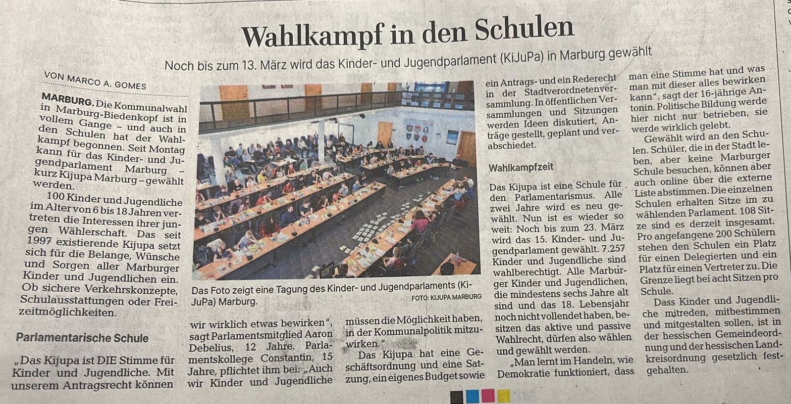 Artikel der Oberhessischen Presse zur KiJuPa-Wahl 2026