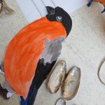 Ein gebasteltes Rotkehlchen