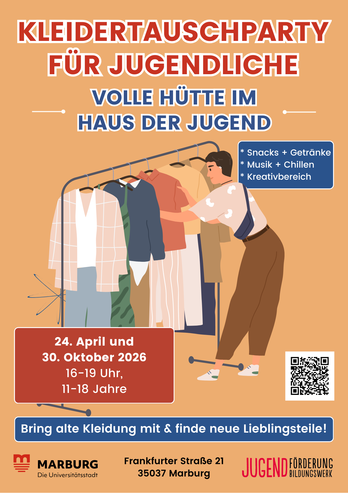Plakat zur Kleidertauschparty am 24.04.26